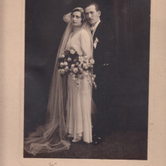FOTOGRAFIE MIRE SI MIREASA 1931 , 16x23 CM