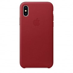 Husa Protectie Spate Apple iPhone X Leather Case (PRODUCT) RED foto