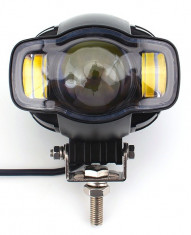 Proiector LED Moto, ATV putere 20W, 2000 Lm, cu incarcator USB si suport de bara foto