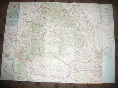 Harta Turistica si Rutiera a Romaniei - Directia Topografica Militara 1979 foto