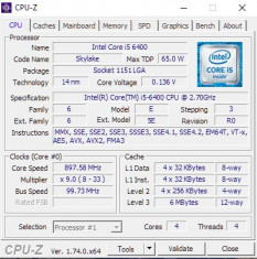 Procesor Gaming Intel Skylake, Core i5 6400 2.70GHz Up to 3.30GHz Socket 1151 4K foto
