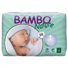 Scutece pentru copii BAMBO Nature Mini, Nr. 1, 2 - 4 kg, pachet 28 buc foto