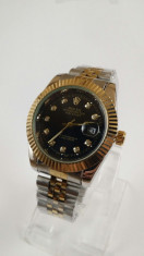 Ceas barbatesc Rolex Oyster auriu-negru NOU elegant metalic foto