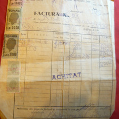 Factura cu Antet Depolemn 1947 Cherestea ,material lemnos , timbre fiscale