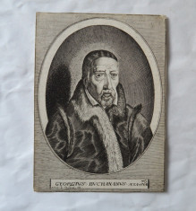 Esme de Boulonois &amp;quot;Georgius Buchananus&amp;quot; gravura veche 1682 foto