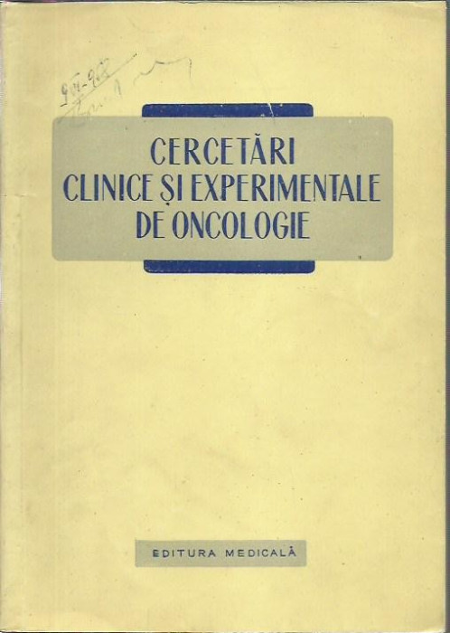 AS - A. Bandrovschi - CERCETARI CLINICE SI EXPERIMENTALE DE ONCOLOGIE