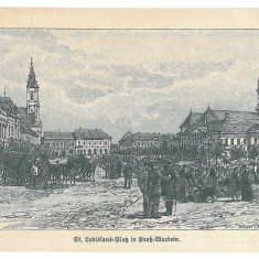 2681 - ORADEA, Market, Litho - old postcard - unused