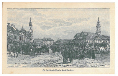 2681 - ORADEA, Market, Litho - old postcard - unused foto