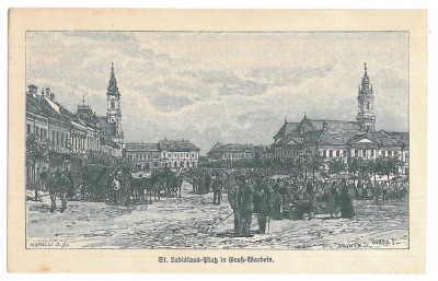 2681 - ORADEA, Market, Litho - old postcard - unused foto