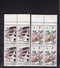 ROMANIA 1998 LP 1465 GIMNASTICA SUPRATIPAR BLOCURI DE 4 TIMBRE MNH foto