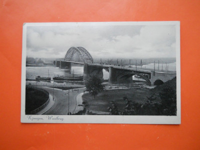 HOPCT 141 Z OLANDA NIJMEGEN PODUL WAALBRUG IN 1939 -STAMPILOGRAFIE-CIRCULATA foto