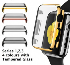 Husa bumper cu tempered glass integrat pentru APPLE WATCH 1 2 3 de 1,5 inch 42mm foto