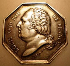 J.306 FRANTA LUDOVIC LOUIS XVIII MEDALIE 1818 ARGINT 12,7g foto