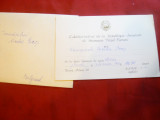 Plic - Invitatie Dineu din partea Ambasadorului Romaniei- Belgrad Virgil Cazacu