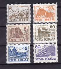 ROMANIA 1991 LP 1266 HOTELURI SI CABANE III FARA FILIGRAN SERIE MNH foto