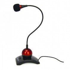 Microfon auxiliar cu comutator on/off, brat flexibil si baza stabila, Esperanza Chat, Resigilat foto