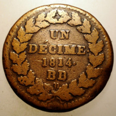 J.305 FRANTA STRASBOURG PROVISIONAL 1 UN DECIME 10 CENTIMES 1814 BB