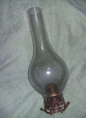 Sticla lampa cu cap lampa alama,piesa veche,superba T. GRATUIT foto
