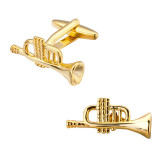 Butoni aurii tema muzica forma instrument muzical trompeta + ambalaj cadou