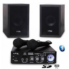 Set KARAOKE amplificator 2x50W usb 2microfoane+2boxe model nou cu Garantie 2 ani foto