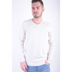 Pulover Bumbac Jack&amp;amp;Jones Premium V-neck Alb foto