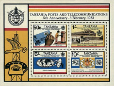 Tanzania 1983 - telecomunicatii, bloc neuzata foto