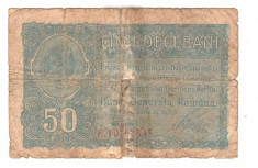 SV * Romania 50 BANI 1917 Banca Generala Romana sub ocup. Germania WWI foto