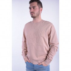 Bluza Bumbac Jack&amp;amp;Jones Crescent Crew Neck Peach Beige foto