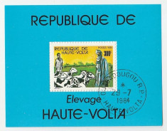 Haute Volta 1980 - animale domestice, colita stampilata foto