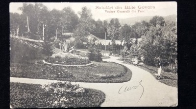 GOVORA - SALUTARI DIN BAILE GOVORA - VEDERE GENERALA DIN PARC - INCEPUT DE 1900 foto