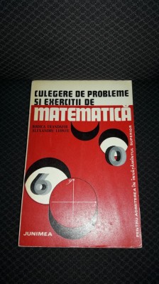 Culegere De Probleme Si Exercitii De Matematica Leonte TRANDAFIR CARTE CA NOUA foto