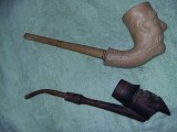 Pipa lemn veche,pipa lut vintage,set pipe de colectie,T GRATUIT