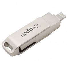 Stick USB iUni iDragon Lightning si USB 3.0 pentru iPhone/iPad 32GB, Silver foto