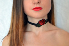 Choker MODELE DIFERITE collar Albina Trandafir Fluture Sclipici ?nur funda foto