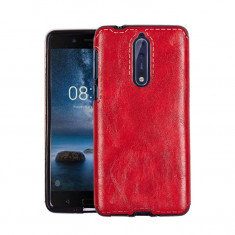 Husa Nokia 8, eleganta, piele si tpu, rosu (red), GD230 foto