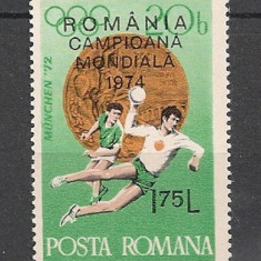 Romania 1974 - HANDBAL, TIMBRU CU SUPRATIPAR MNH, AC18