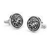 Butoni tema Game of Thrones Targaryen Dragon argintii metalici + ambalaj cadou, Inox