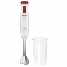 Blender vertical Philips HR1621/00, putere 650 W, 2 viteze + functie turbo, 0.5 l, alb/rosu foto