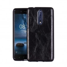Husa Nokia 8, eleganta, piele si tpu, negru (black), GD228 foto