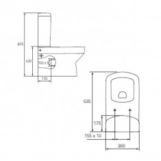 Cersanit, Pure, vas wc compact, monobloc, lipit de perete foto