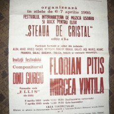 Afis-Festival Interjud.Steaua de Cristal -invitati :Florian Pitis ,M.Vintila1995