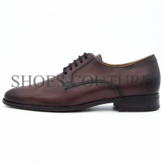 Pantofi eleganti barbati din piele naturala (Culoare: Bordo, Marime Incaltaminte: 44) foto