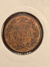 2 bani 1867 H UNC luciu de batere foto