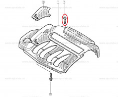 Surub fixare masca motor, capac motor Renault Clio 2, Original Renault 7703006183 foto