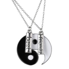 Lant Lantisor pandantiv medalion Yin si Yang BFF Best Friends Forever pret SET foto