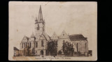 SIBIU - BISERICA EVANGHELICA - INCEPUT DE 1900, Circulata, Fotografie