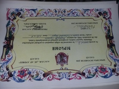 Diploma vintage,Concursul de RELIGIE,,SFANTUL Andrei,Apostolul ROMANILOR,Episco foto