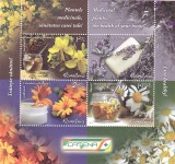 PLANTE MEDICINALE ,2015,BLOC,MNH,NEOBLITERAT,ROMANIA., Flora, Nestampilat