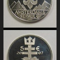 bnk mnd Antarctica Amsterdam & St Paul Islands 5 euro 2007 , proof