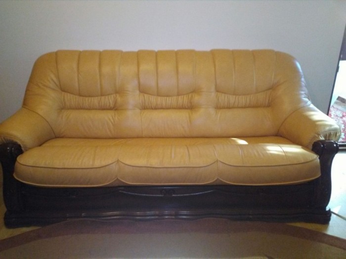 Canapea Extensibila 2 Fotolii Piele Naturala Canapele